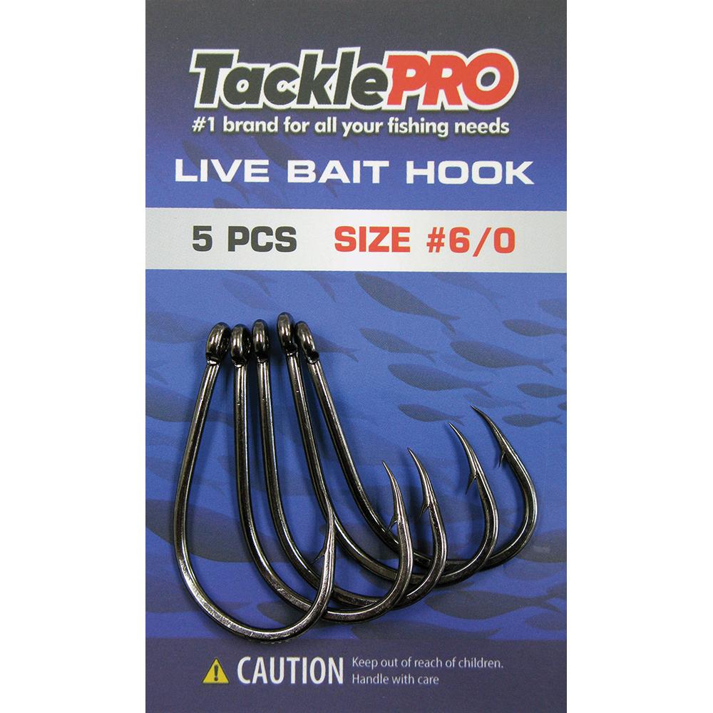 Tacklepro Live Bait Hook #6/0 - 5Pc | Hooks - Live Bait-Fishing-Tool Factory