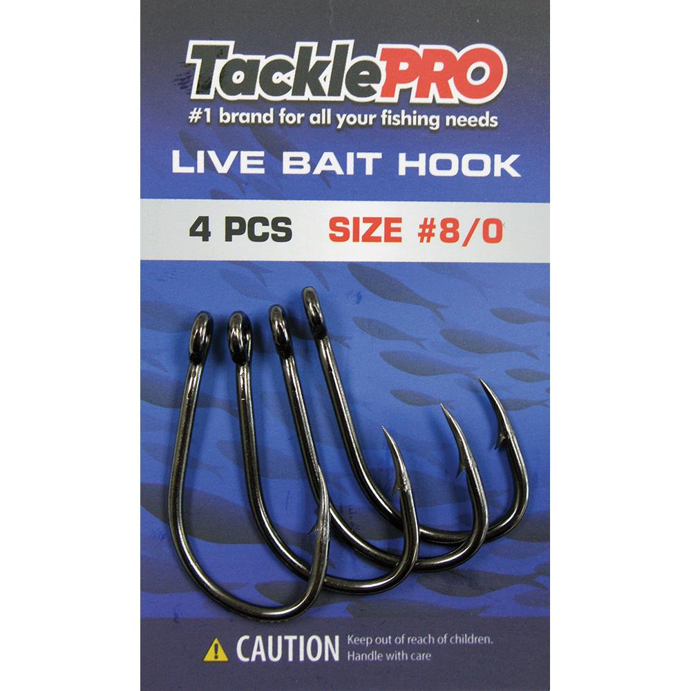 Tacklepro Live Bait Hook #8/0 - 4Pc | Hooks - Live Bait-Fishing-Tool Factory