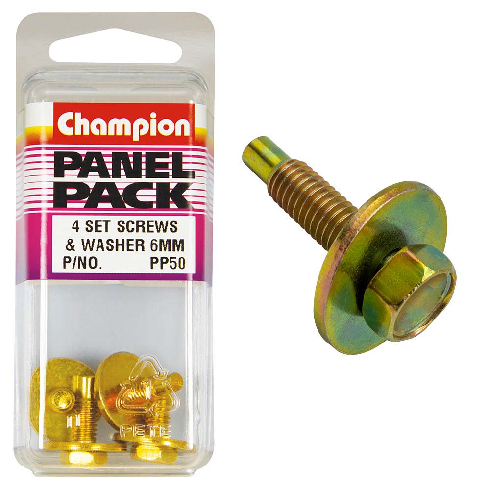 Champion M5 x 20mm HDlight Hex Bolt With Washer -4pk**