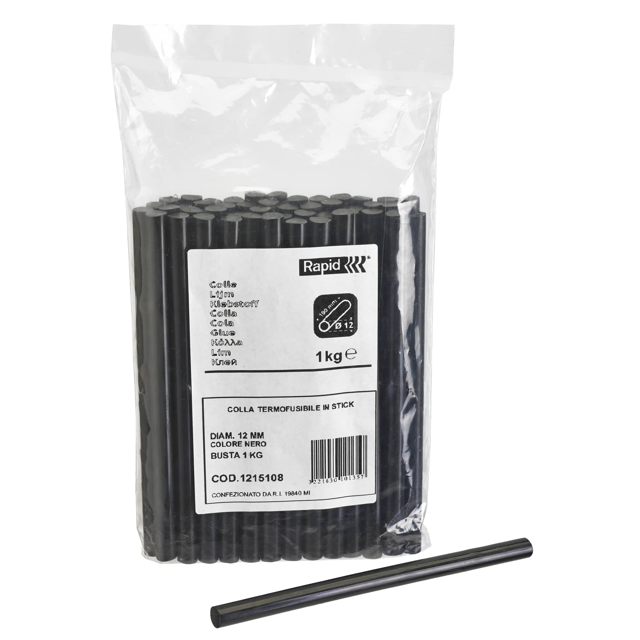 Rapid Glue Sticks Black D12x190mm 1kg