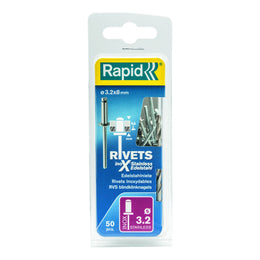Rapid Rivets 3.2x8mm S/Steel 50pc 5000393