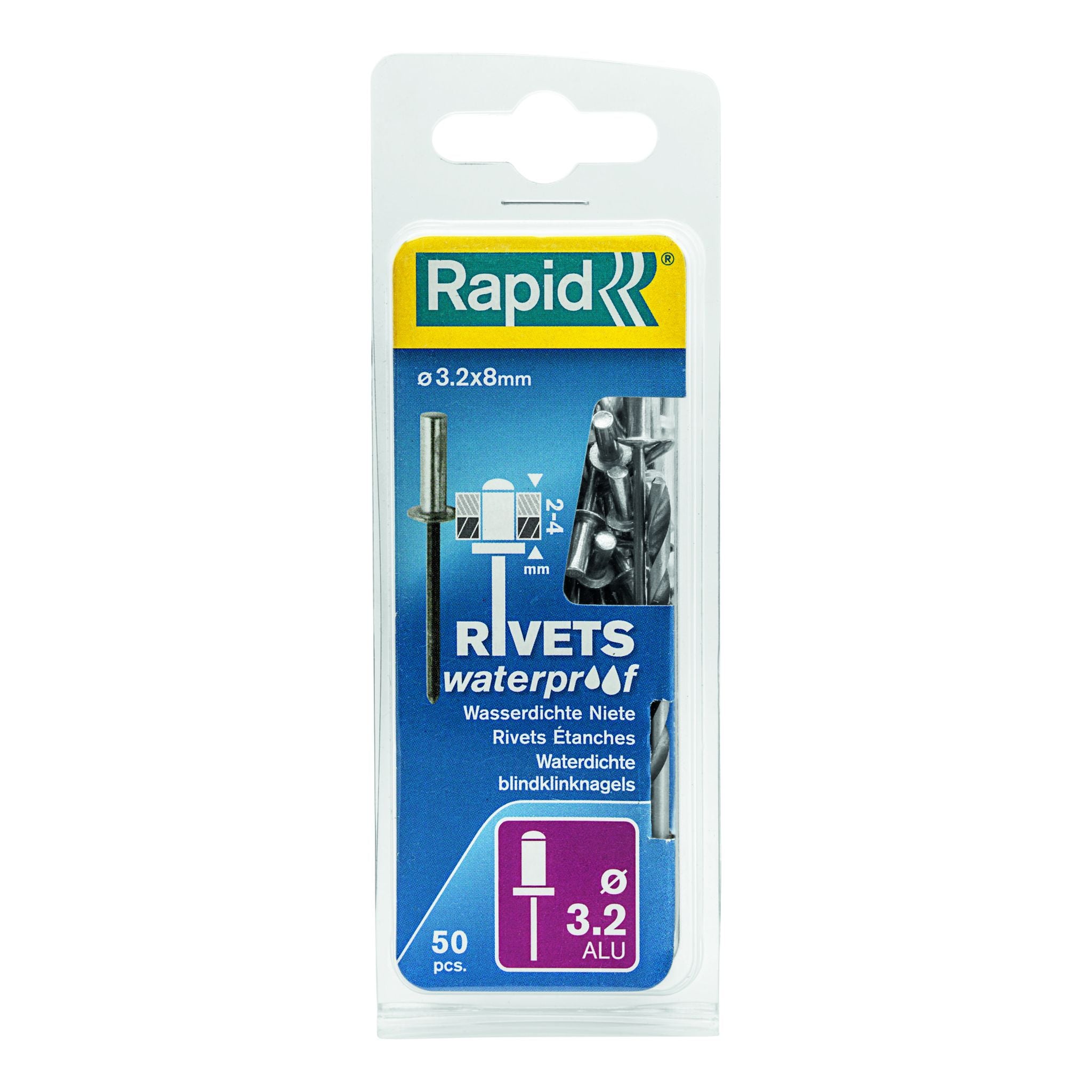 Rapid Rivets 3.2x8mm W/proof 50pc 5000399