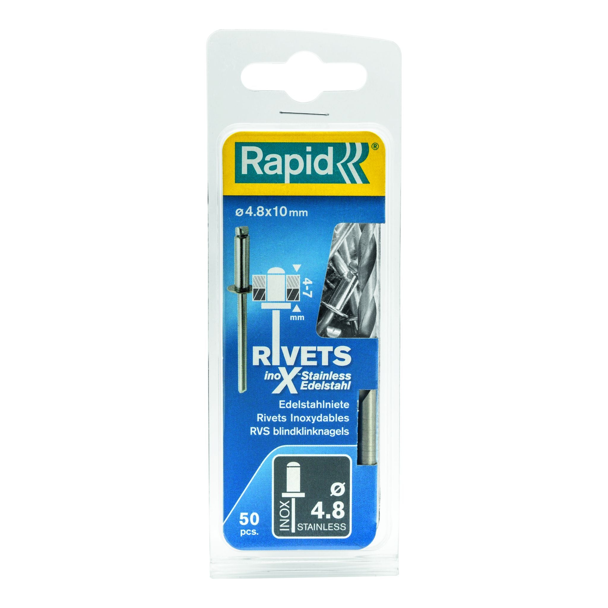 Rapid Rivets 4.8x10mm S/Steel 50pc 5000396