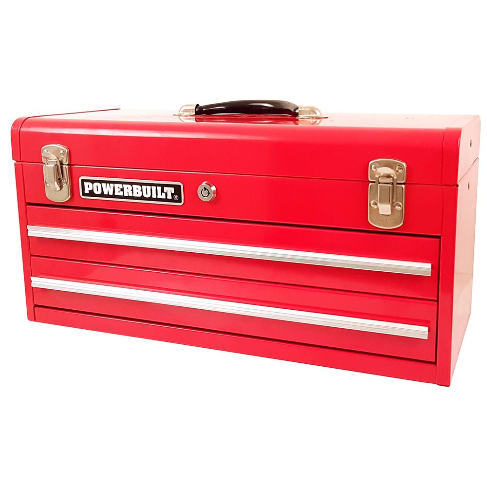 Powerbuilt 20” Steel Portable Toolbox with 2 Drawers