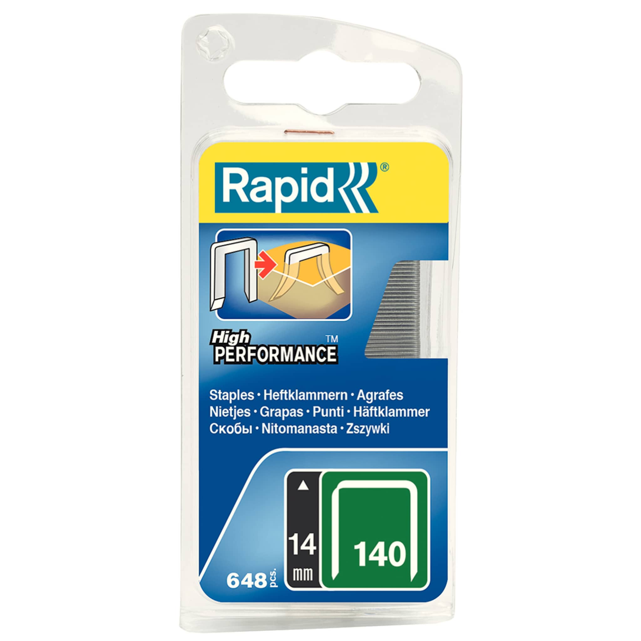 Rapid Staples 140/14 DP Pkt 648 CLAMSHELL