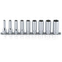 Koken RS3300A Deep Socket Set On Rail 6pt 9pc 3/8"Dr 1/4-3/4"