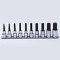 Koken 1/2" Dr Hex Socket Set On Rail - 10pc 4-19mm (75mm)-Sockets & Accessories-Tool Factory