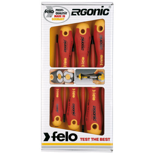 Felo 413 Series Ergonic Screwdriver Set 6pc Insulated Flat, Phillips & Square-Hand Tools-Tool Factory
