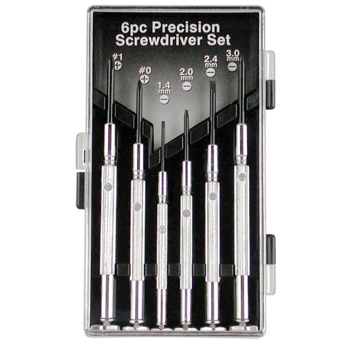 AmPro T32168 6pc Precision Screwdriver Set Flat & Phillips-Hand Tools-Tool Factory