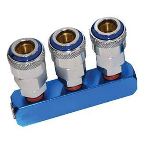 Thb 3-Way Manifold - 1/4In | Air Line Accessories - Air Manifolds-Air Tools-Tool Factory
