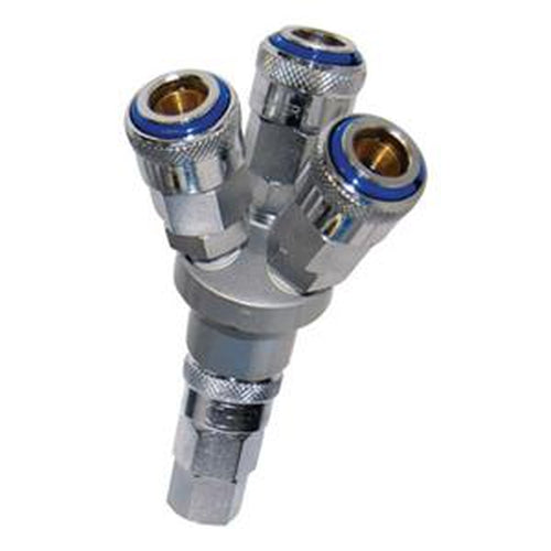 Thb 3-Way 'Y' Inline Manifold - 1/4In Bsp Inlet | Air Line Accessories - Air Manifolds-Air Tools-Tool Factory