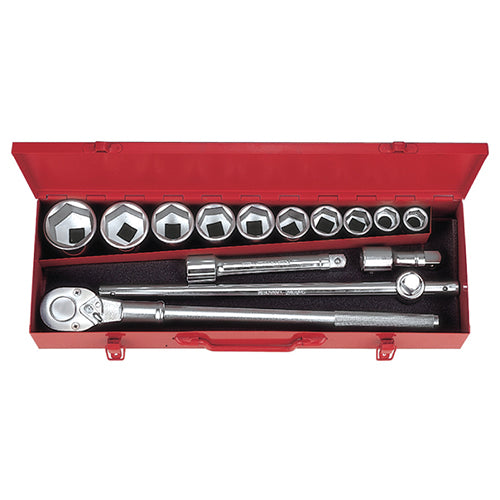 AmPro Socket Set 3/4" Dr 22 - 50mm 14pc (in metal case)