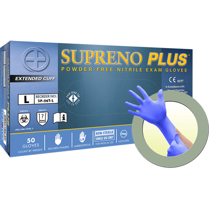 Microflex Supreno Pf Nitrile Long Cuff Gloves Large (Box 50)-Gloves-Tool Factory