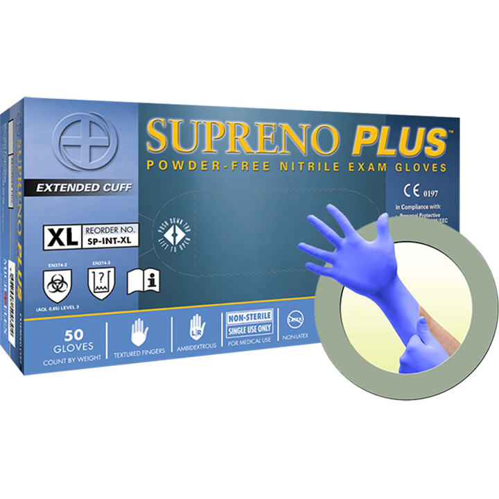 Microflex Supreno Pf Nitrile Long Cuff Gloves Xlarge (Box 50)-Gloves-Tool Factory