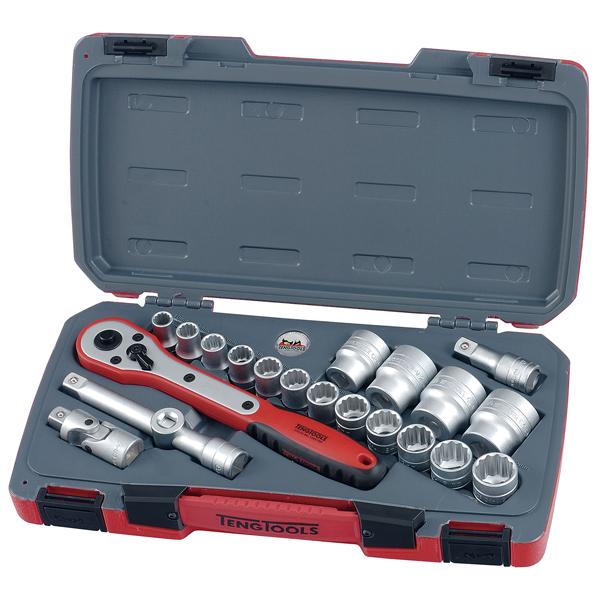 21Pc 1/2In Drive 12-Point Socket Set (Metric) | Socketry - 1/2in Drive-Hand Tools-Tool Factory