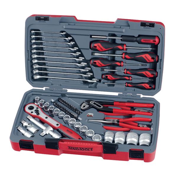 Teng 68Pc 1/2In Dr. Metric Socket & Tool Set 12Pnt | Socketry - 1/2 Inch Drive-Hand Tools-Tool Factory