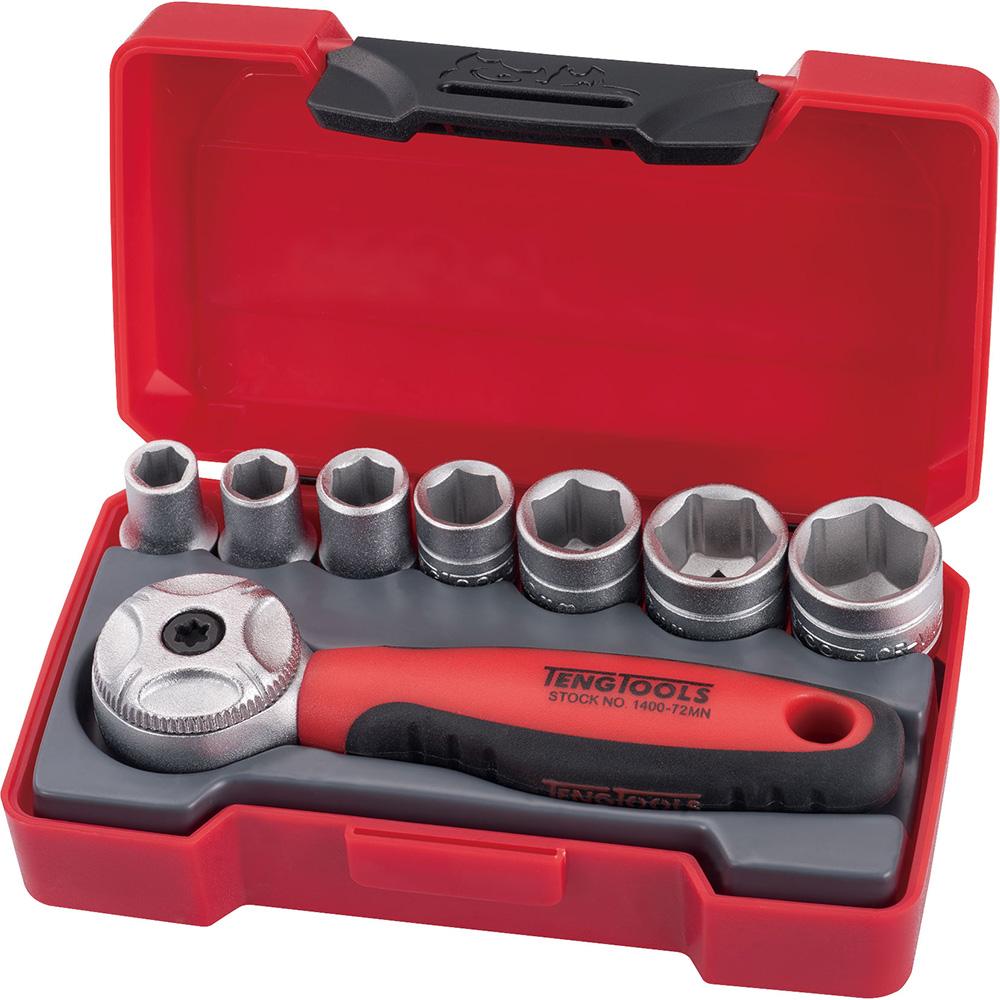 Teng 8Pc 1/4In Dr. Socket Set W/Mini Ratchet | Socketry - 1/4 Inch Drive-Hand Tools-Tool Factory