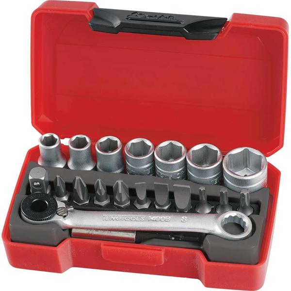 Teng 20Pc 1/4In Dr. Super Mini Metric Skt. & Bits Set | Socketry - 1/4 Inch Drive-Hand Tools-Tool Factory