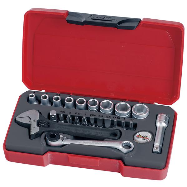 Teng 23Pc 1/4In Dr. Mini Metric Socket & Tool Set | Socketry - 1/4 Inch Drive-Hand Tools-Tool Factory