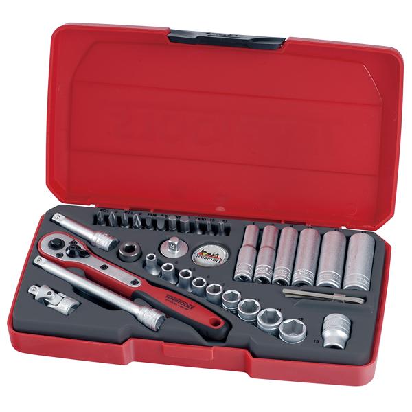 Teng 36Pc 1/4In Dr. Metric Reg/Deep Socket Set | Socketry - 1/4in Drive-Hand Tools-Tool Factory