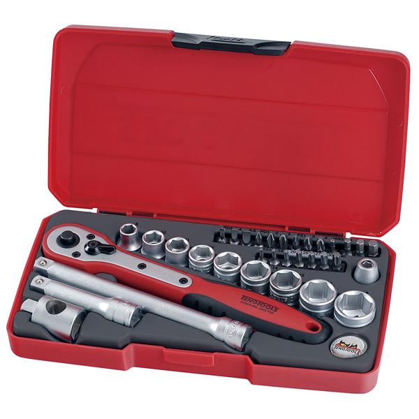 Teng 34Pc 3/8In Dr. Metric Reg. Socket Set | Socketry - 3/8 Inch Drive-Hand Tools-Tool Factory