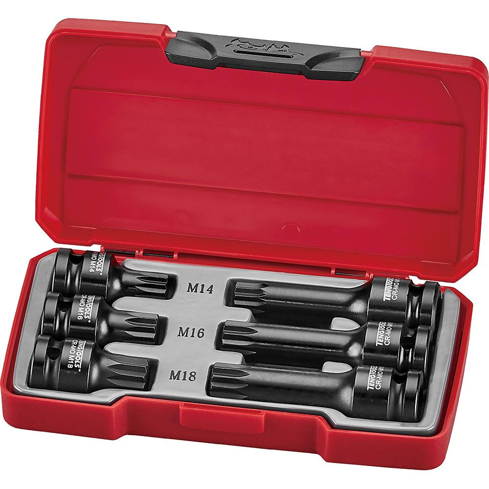 Teng 6Pc 1/2In Dr. Spline Impact Socket Set | Socketry - Sets-Hand Tools-Tool Factory