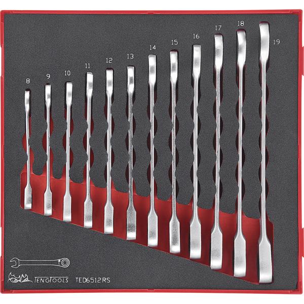 12Pc Ratchet Roe Comb. Spanner Set 8-19Mm | Tool Tray Sets - Metric-Hand Tools-Tool Factory