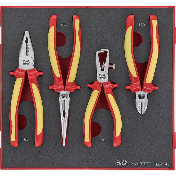 Teng 4Pc Mb 1000V Vde Plier Set - Ttd-Tray | Tool Tray Sets-Hand Tools-Tool Factory