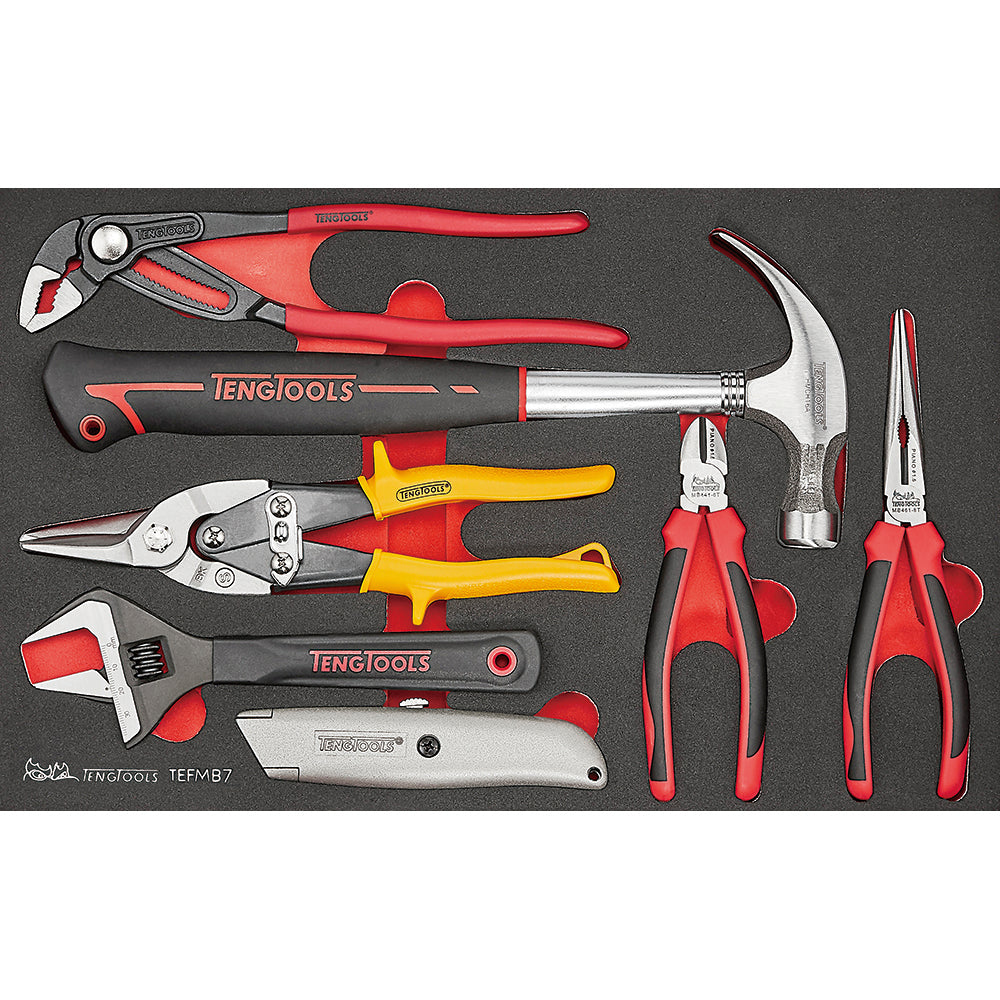 Teng 7pc Plier And Hammer Set (EVA)