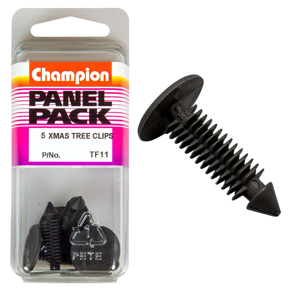 Champion Xmas Tree Clip Black 20mm HD x 27mm -5pk