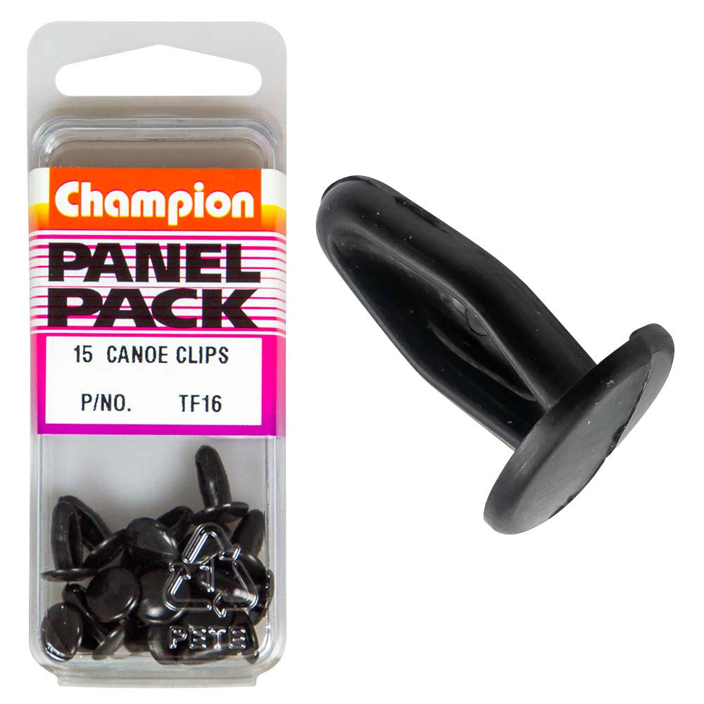 Champion Canoe Clip Black 9.5mm HD x 11.1mm -15pk