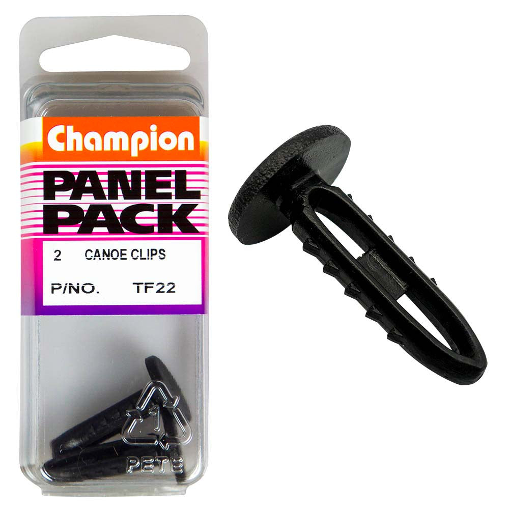 Champion Canoe Clip Black 11mm HD x 26.5mm -2pk