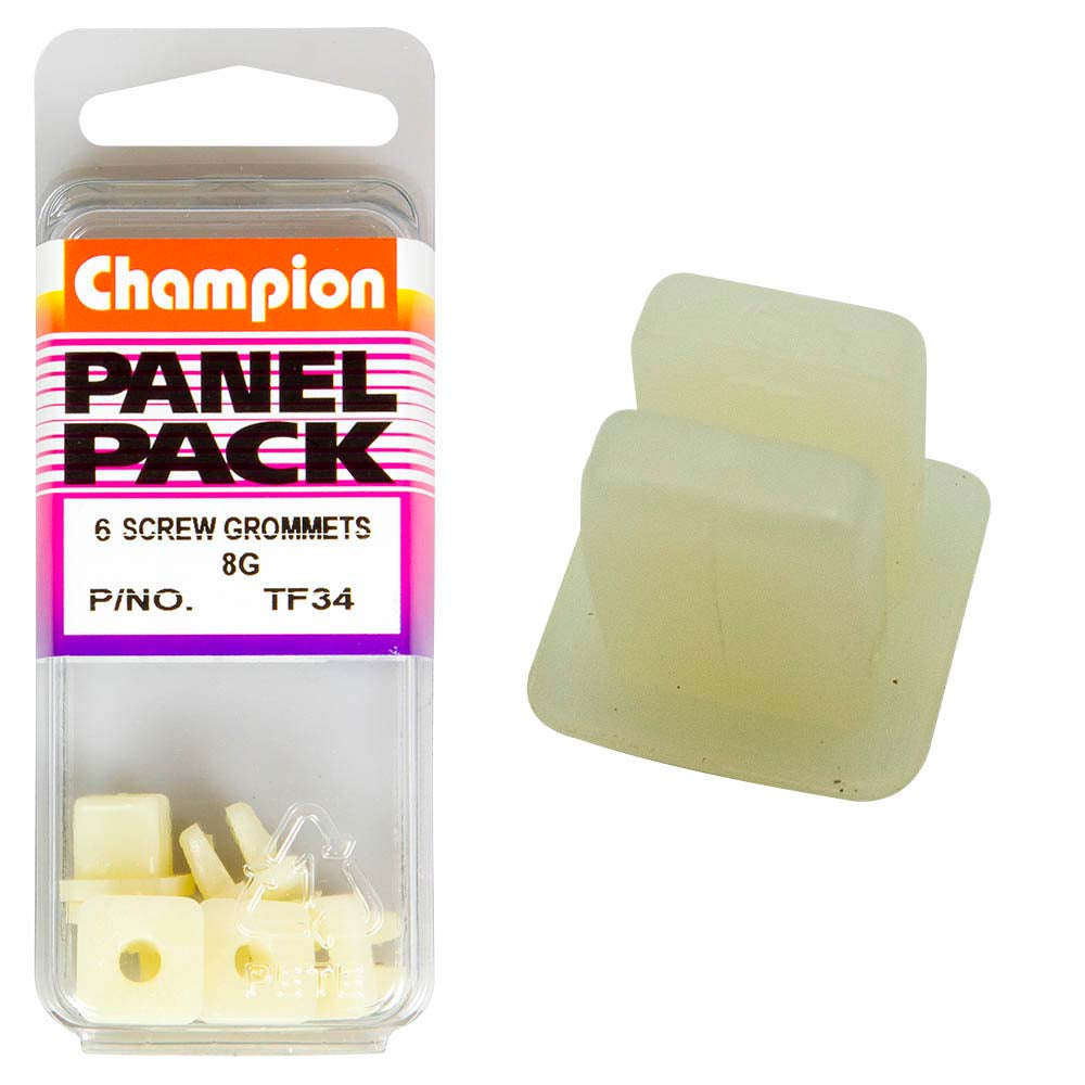 Champion 8G Set Screw Grommet White -6pk