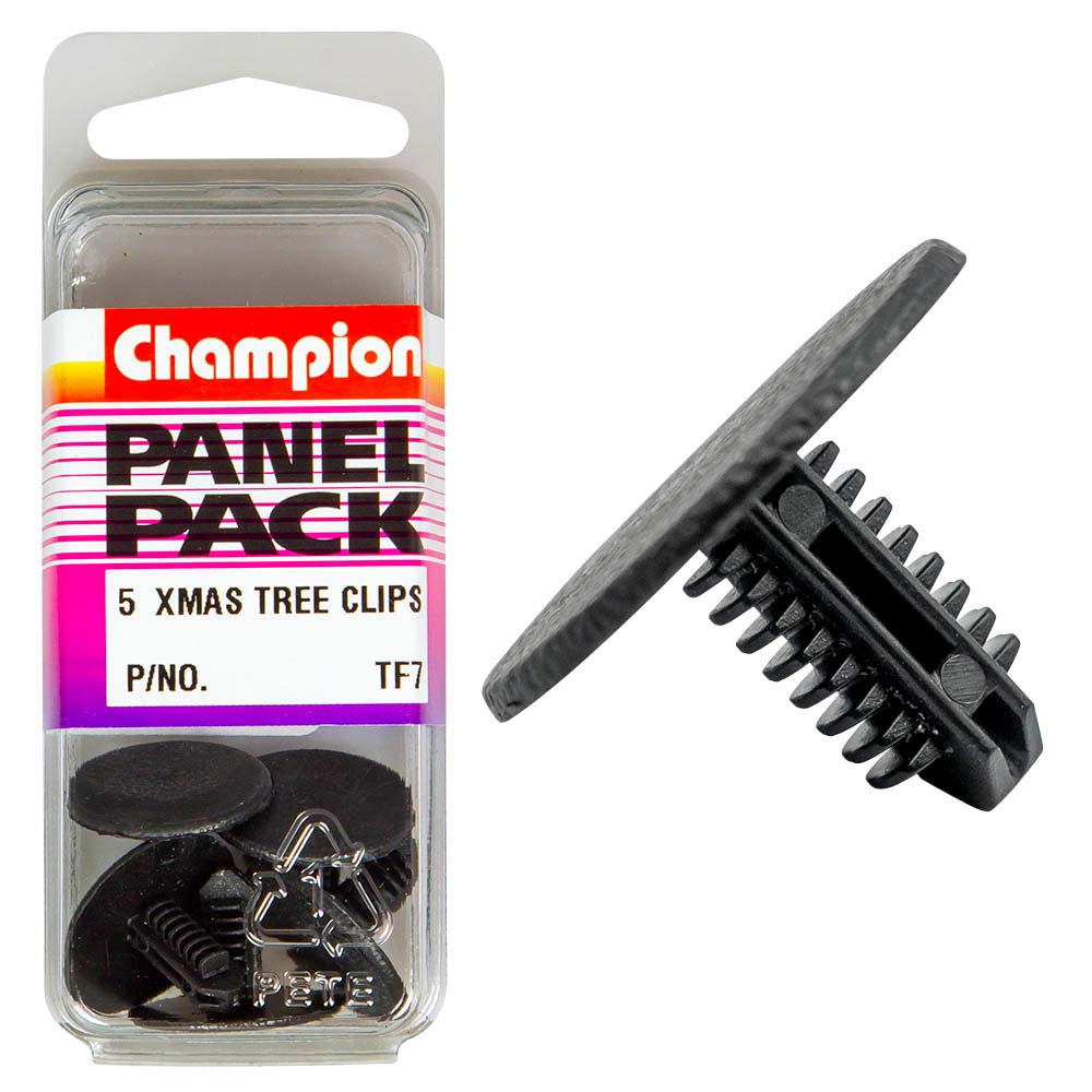 Champion Xmas Tree Clip Black 20.8mm HD x 13.5mm -5pk