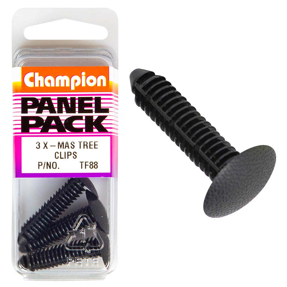 Champion Xmas Tree Clip Black 18mm HD x 35mm -3pk
