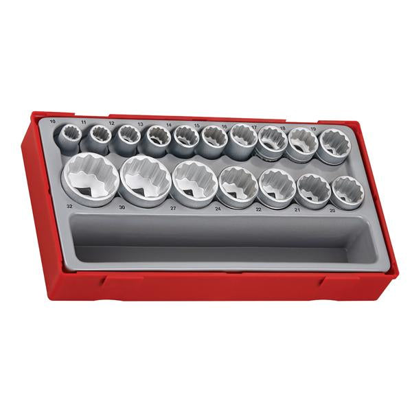17Pc 1/2In Dr. 12-Pnt Socket Set 10-32Mm | Tool Tray Sets - 1/2 Inch Drive-Hand Tools-Tool Factory