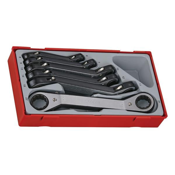 6Pc Dbl Ring Ratchet Offset Spanner Set 6-22Mm | Tool Tray Sets - Metric-Hand Tools-Tool Factory
