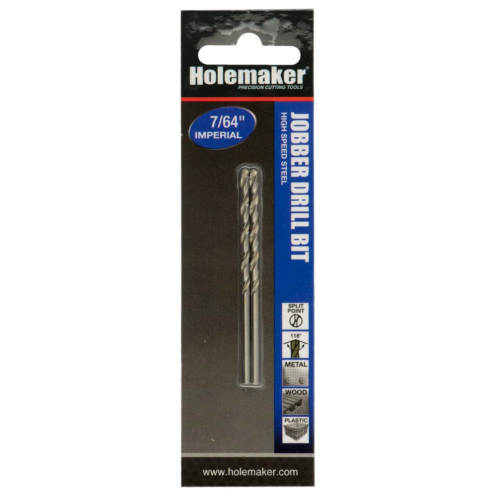 Holemaker Jobber Drill 7/64in - 2pc (Carded)
