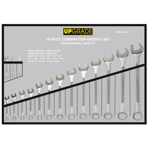 Upgrade Combination Wrench Set 16pc 1/4-1.1/4"-Hand Tools-Tool Factory