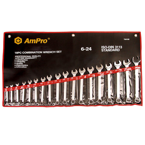 AmPro Combination Wrench Set 16pc 1/4-1.1/4"-Hand Tools-Tool Factory