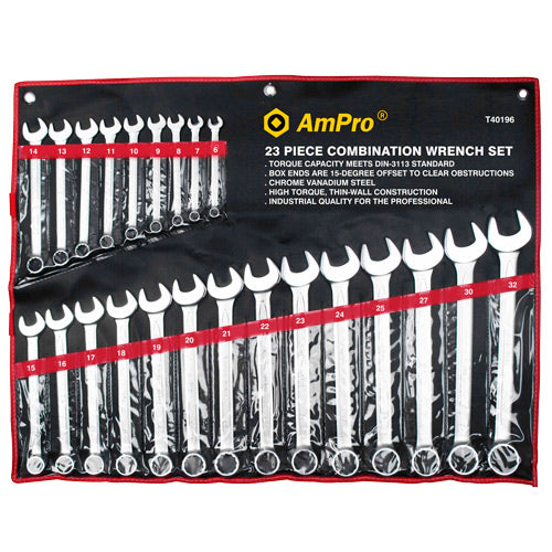 AmPro Combination Wrench Set 23pc 6-32mm-Hand Tools-Tool Factory