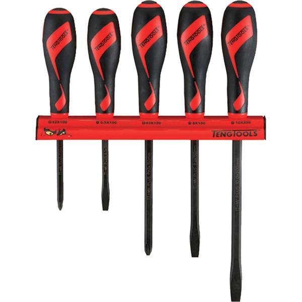 Teng 5Pc Md Power Thru S/Driver Set W/Wall Rack | Tool Tray Sets-Hand Tools-Tool Factory