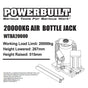Powerbuilt 22 Ton / 20000kg Air Hydraulic Bottle Jack