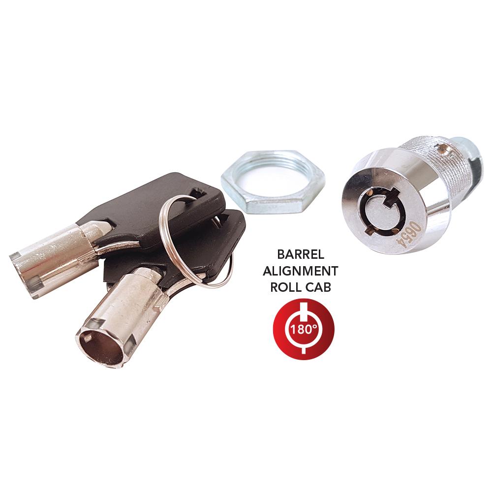 Powerbuilt Replacement Lock Barrell & Key - Suitable for Roller cabinets