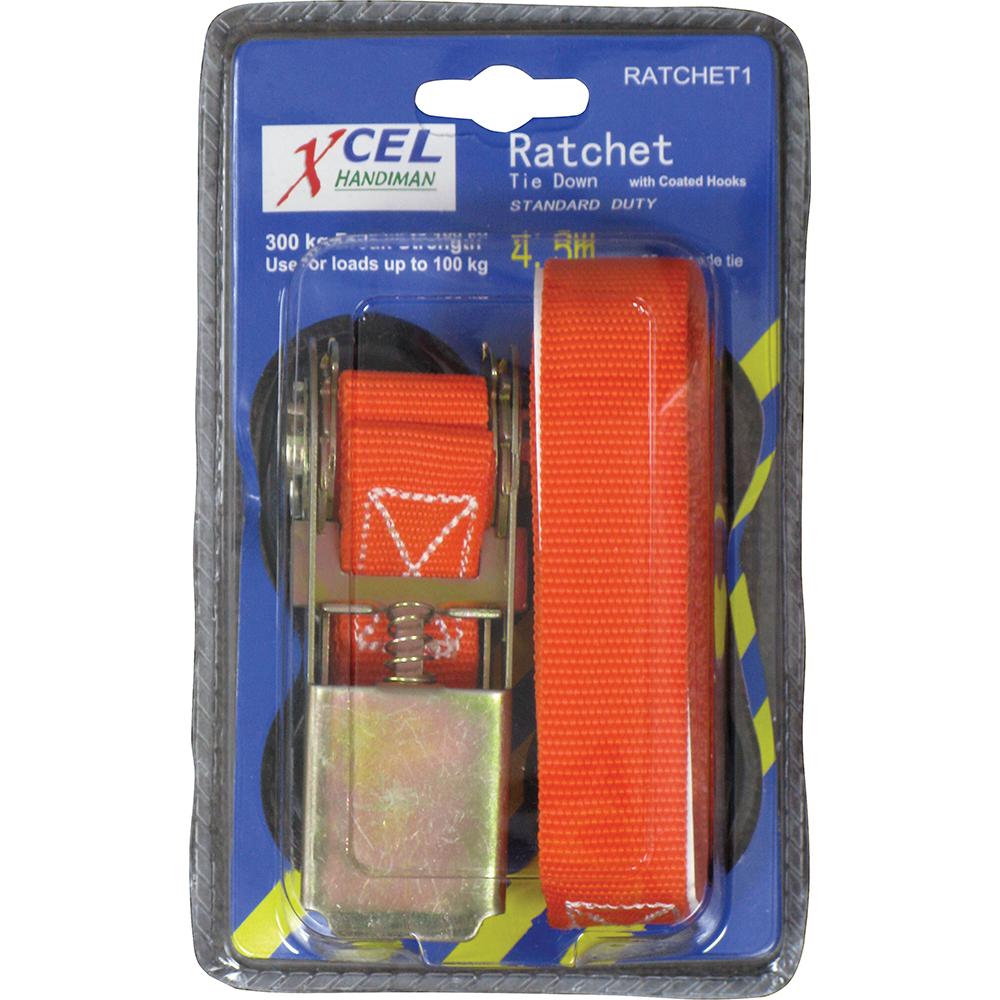 Xcel 4.5M Ratchet Tie Down 1Pc | Misc.-Workshop Equipment-Tool Factory